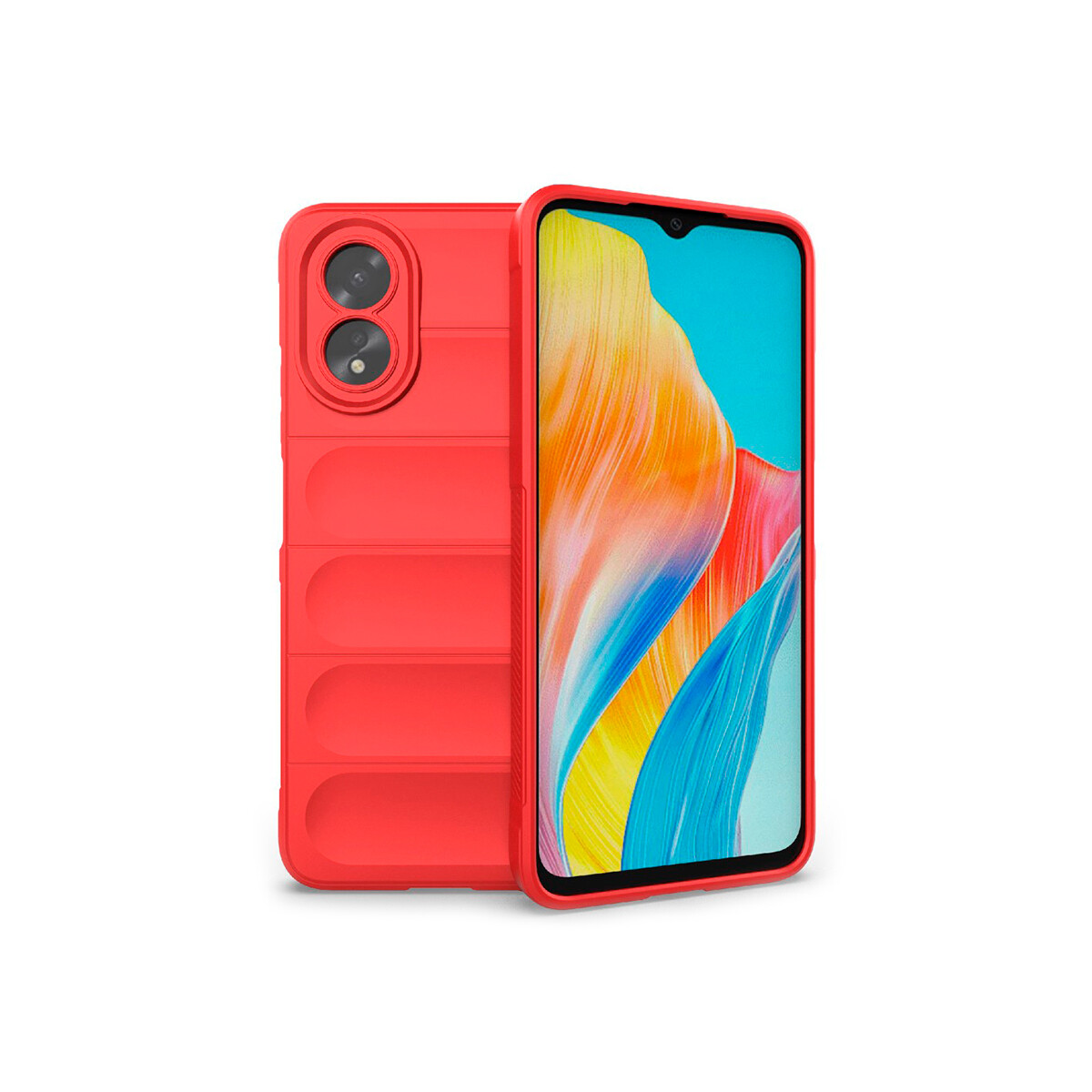 Protector para Oppo A38 engomado con textura color rojo 