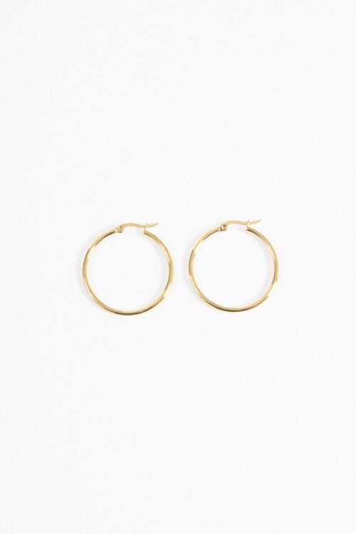 Aros acero large dorado