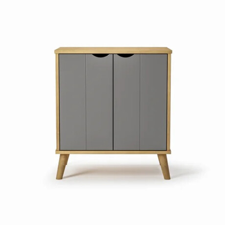 Armario aparador en madera maciza 2 puertas MADERA-GRIS