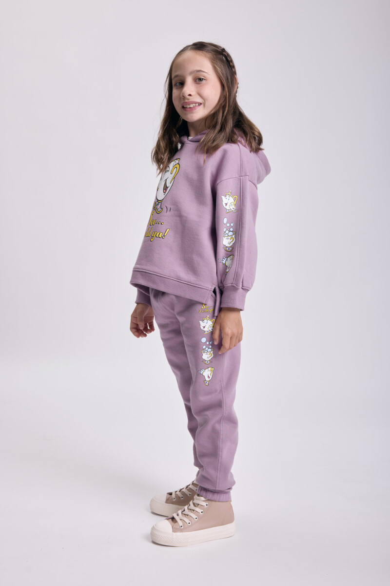 Canguro deportivo estampado Violeta