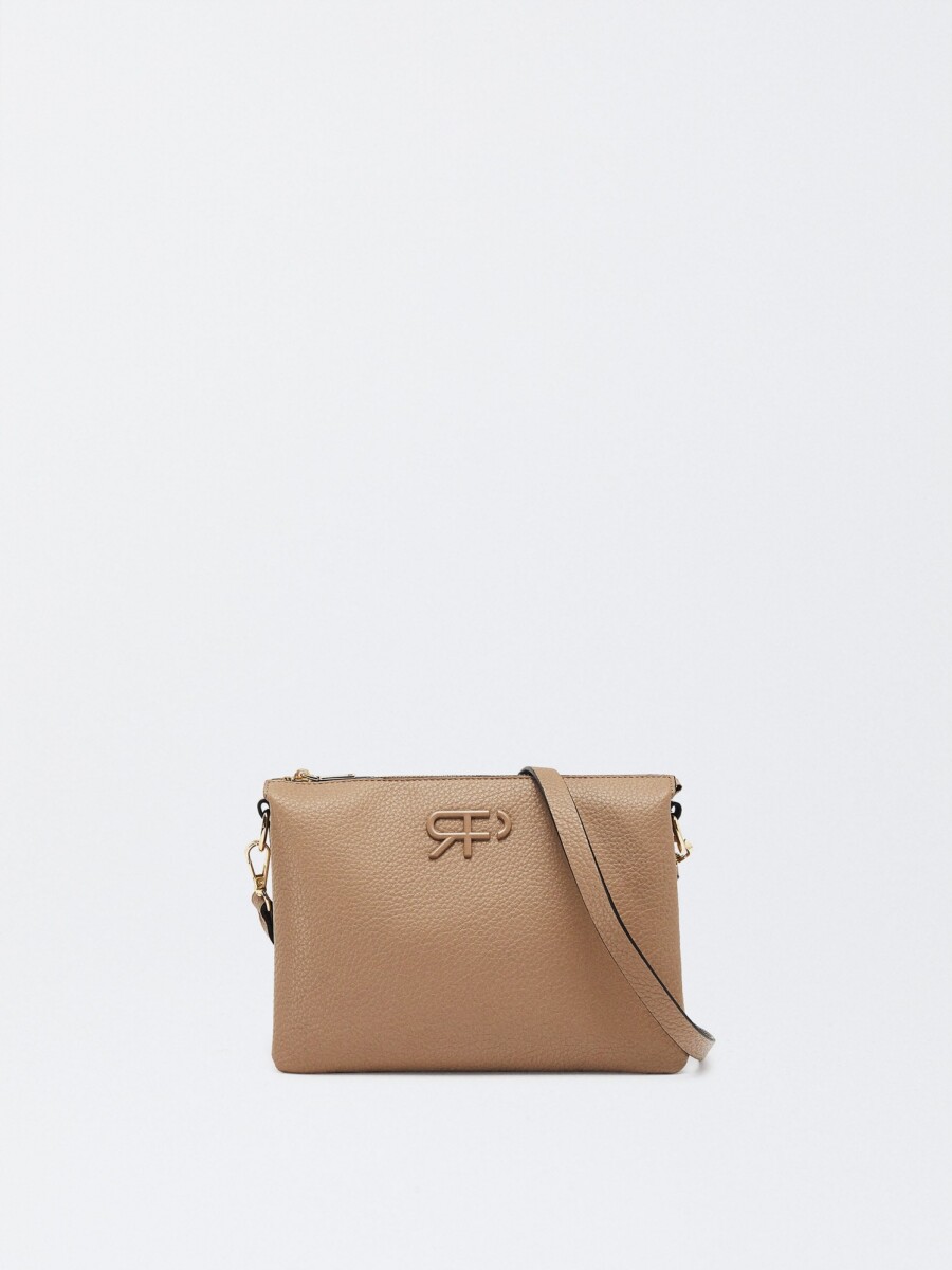 Bolso Bandolera Efecto Triple taupe