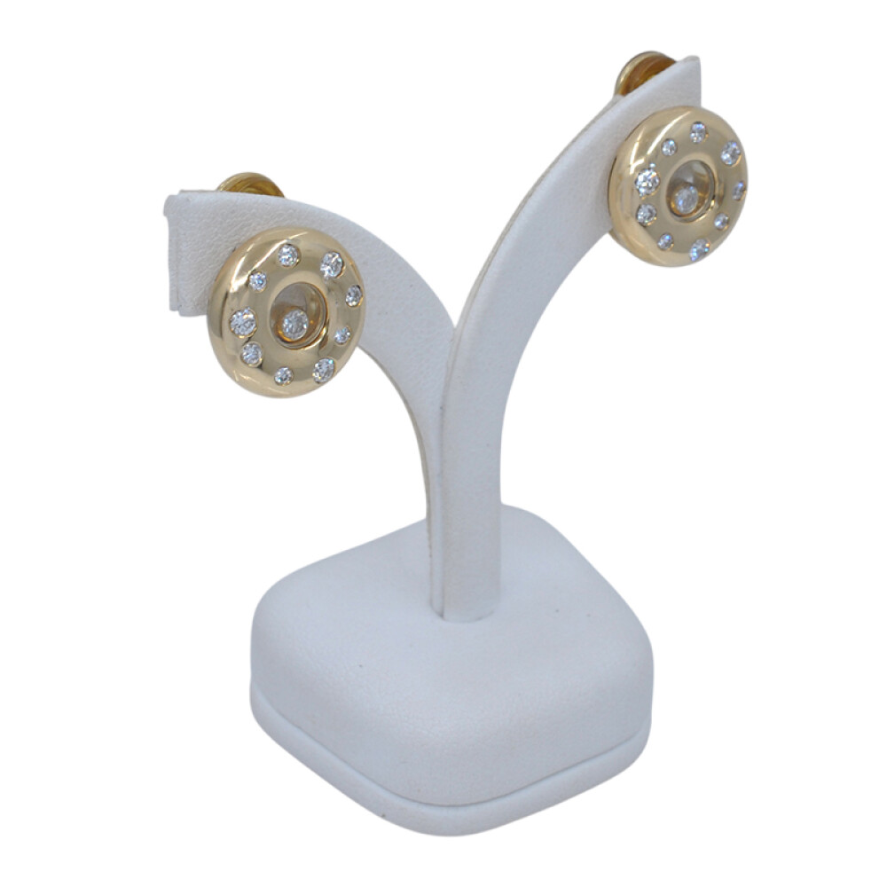 Par de caravanas Chopard Happy Diamonds modelo 84/1868 en oro 18k y brillantes Par de caravanas Chopard Happy Diamonds modelo 84/1868 en oro 18k y brillantes