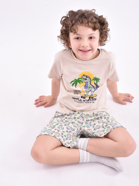 PIJAMA DINO SKATE REMERA + SHORT ESTAMPADO 1