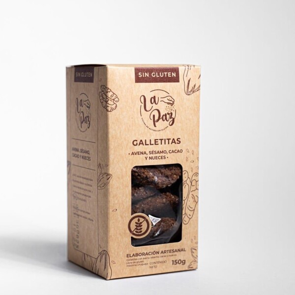 Galletita de avena, sésamo, cacao y nueces Galletita de avena, sésamo, cacao y nueces