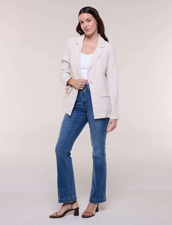 Blazer Clásico Botones BEIGE CLARO