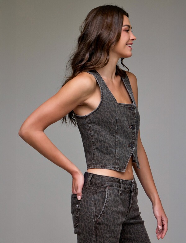 Chaleco Print TOSTADO/MULTI