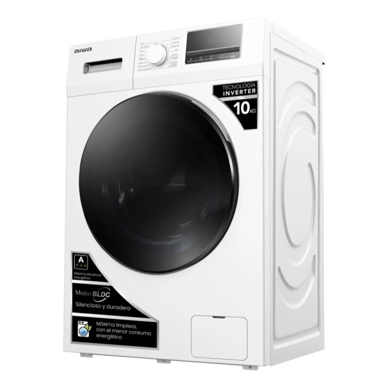 Lavarropas Automático Inverter Aiwa 10kg Frontal Blanco