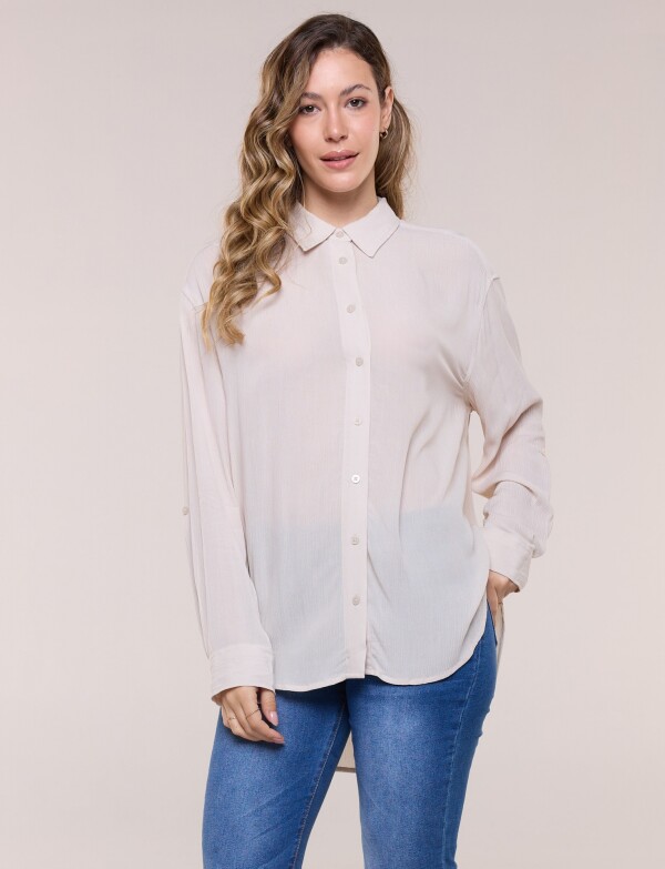Camisa Holgada Texturad BEIGE