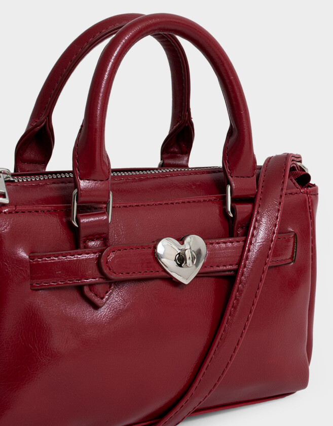 City Romántico Cartera City Con Broche - Rojo Medio