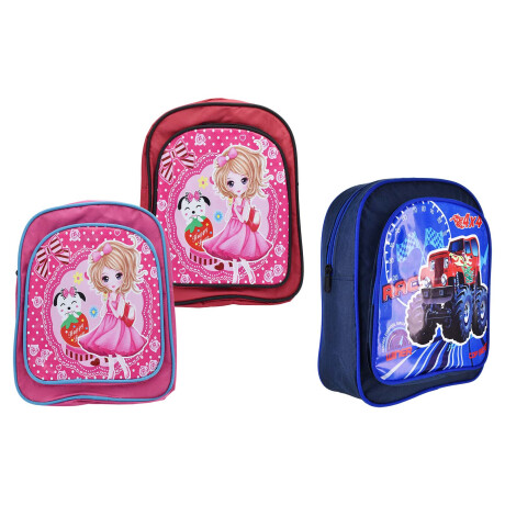 MOCHILA ESCOLAR LONA C/BOLSILLO FRONTAL C/DISEÑO EN PVC 24X31X8CM 23419 MOCHILA ESCOLAR LONA C/BOLSILLO FRONTAL C/DISEÑO EN PVC 24X31X8CM 23419