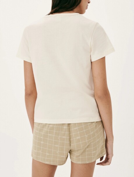 PIJAMA CORTA CON ESTAMPADO BEIGE