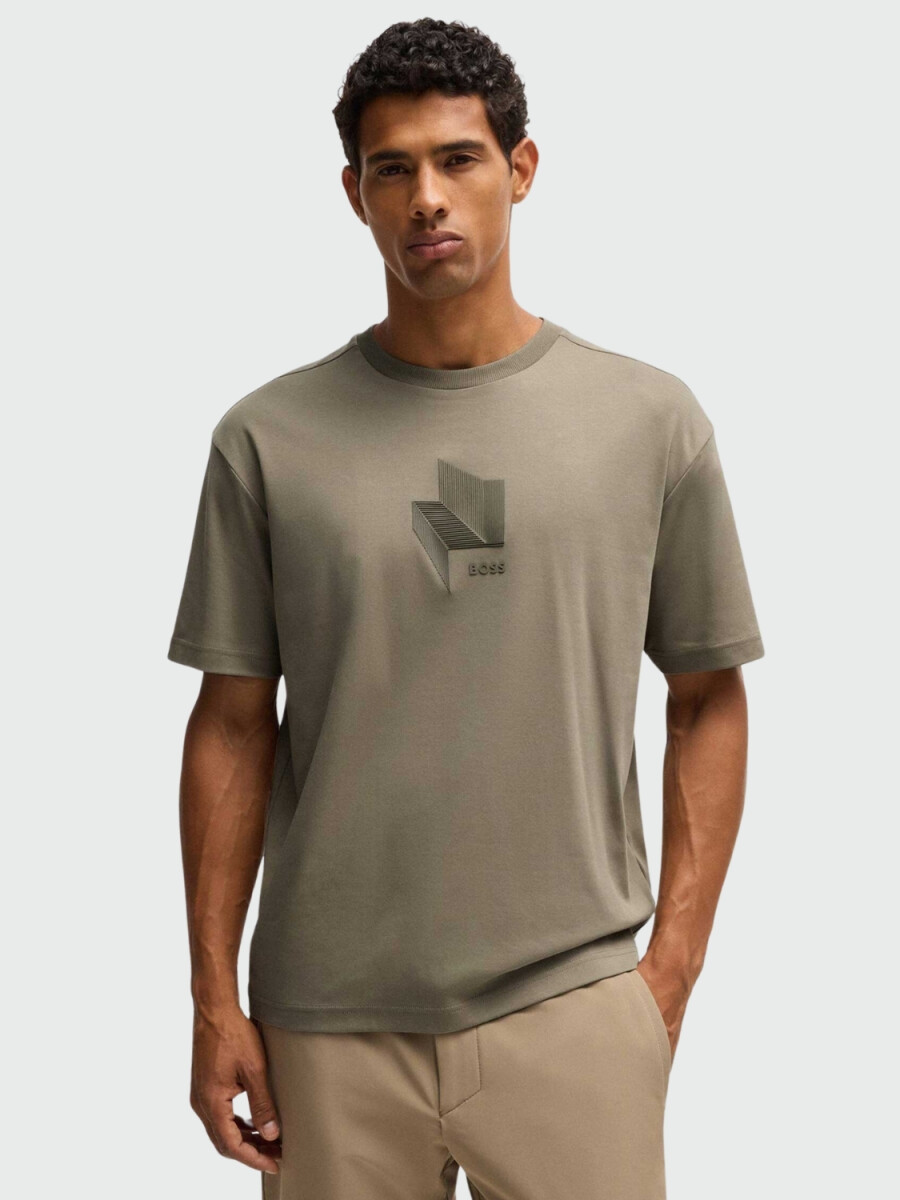 BOSS Camiseta Relax de Algodón con Diseño Brillante 