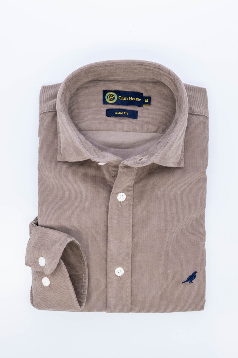 Camisa corduroy Slim - Kaki 