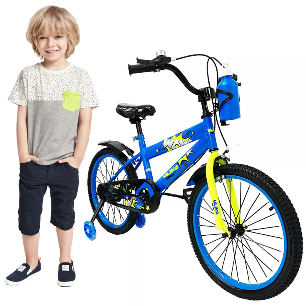 Bicicleta Infantil Rodado 16 Con Rueditas Auxiliares y Portabotellas Azul