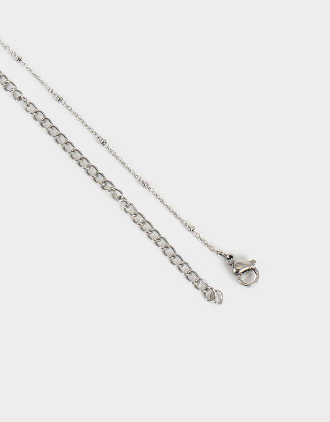Cadena Corta con Dije Premium Silver Cadena Corta Con Dije Flor - Plateado
