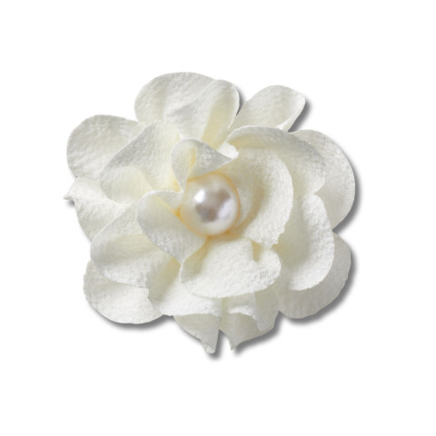 Jibbitz White Fabric Flower With Pearl Multicolor