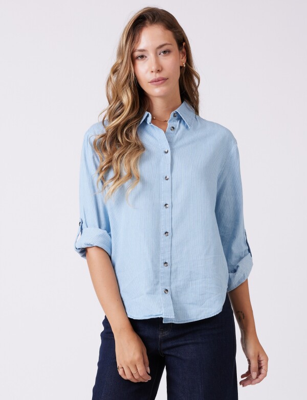 Camisa Lyocell Lineas CELESTE