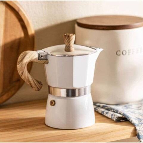 Cafetera Tipo Italiana 6 Tazas Aluminio Cafe Expreso Cafetera Tipo Italiana 6 Tazas Aluminio Cafe Expreso Blanco