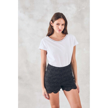 Remera Algodon Peinado Blanco