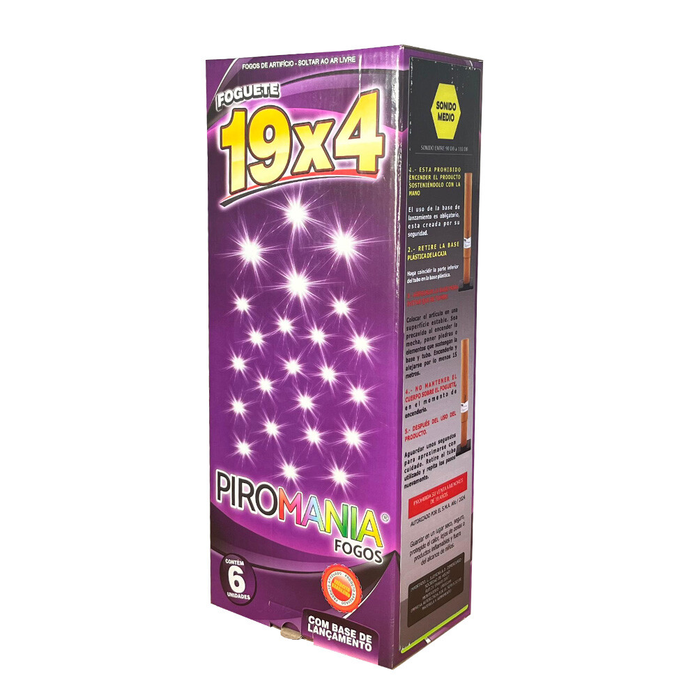 FOGUETA PIROMANIA 19 X 4 TIROS FOGUETA PIROMANIA 19 X 4 TIROS