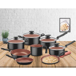 Batería de cocina negra 8 piezas "LORETO" -TRAMONTINA FER05308