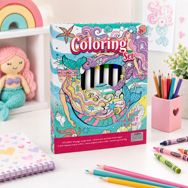 Set de Arte Infantil para Colorear con 6 Marcadores Celeste 1