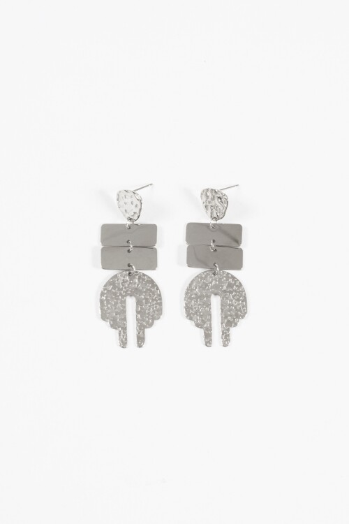 Caravanas acero formas geométricas plateado