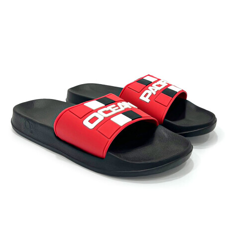 Chancletas Ocean Pacific Ojotas Unisex Playa Piscina Negro y Rojo