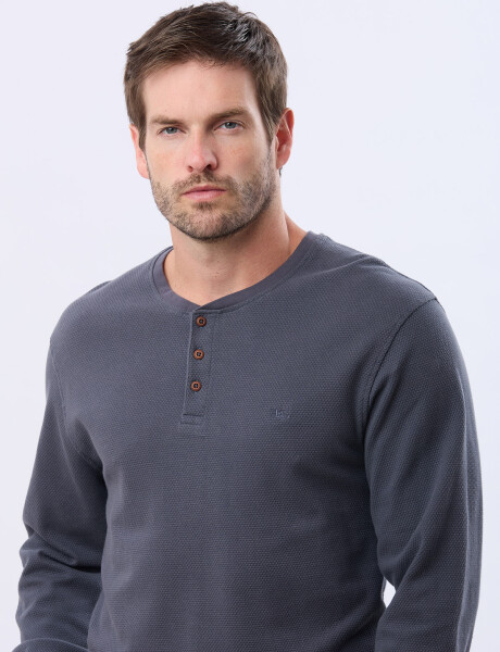 REMERA TEXTURADA DE ALGODÓN Azul