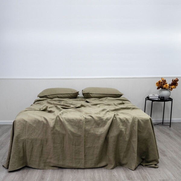 FUNDA DE DUVET FRENCH FLAX LINEN Oliva - SUPER KING