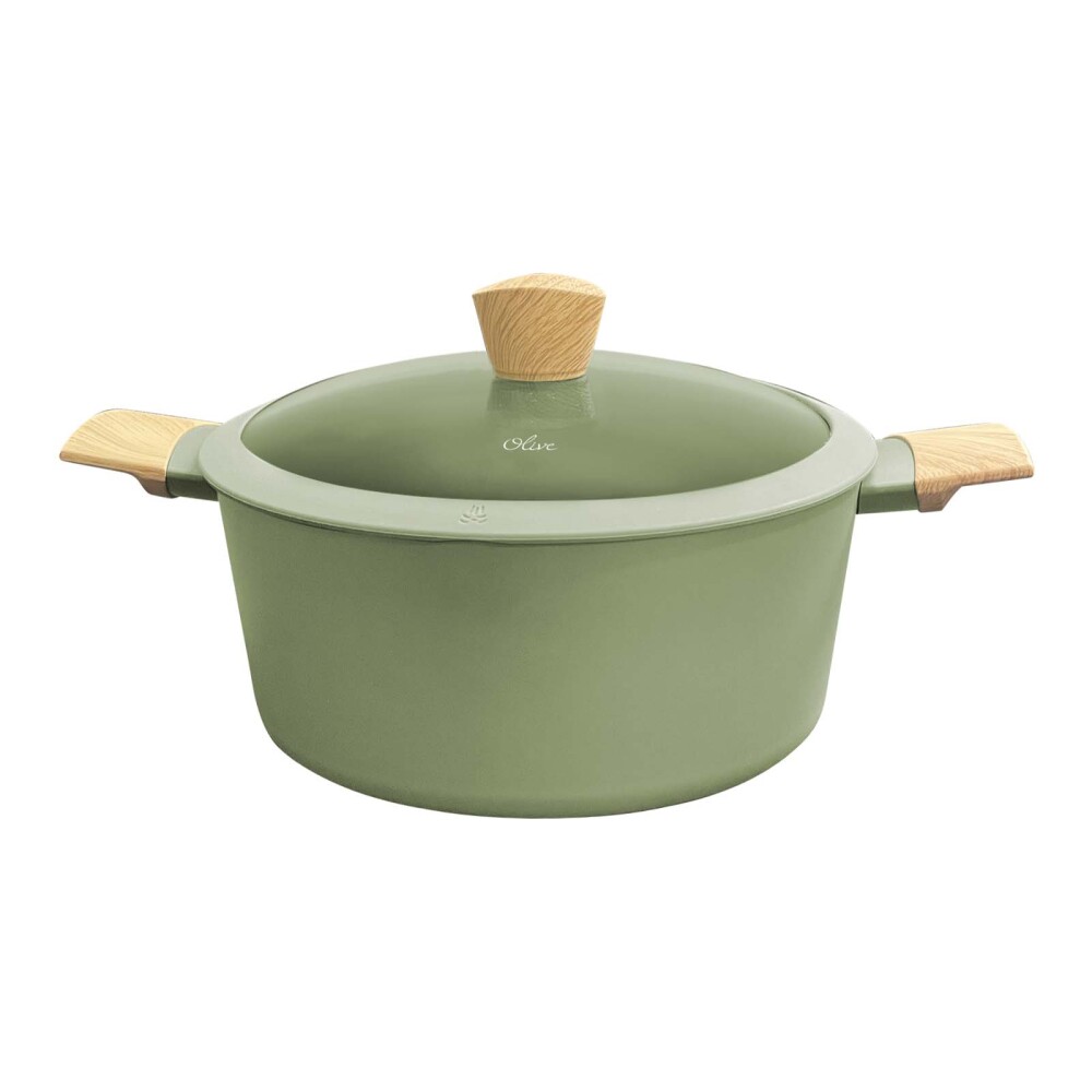 CACEROLA C/ANTIADHERENTE 20 CM ALUMINIO VERDE OLIVA