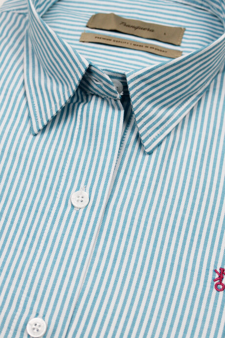 Camisa dama Suspiro de Algodón Raya Verde