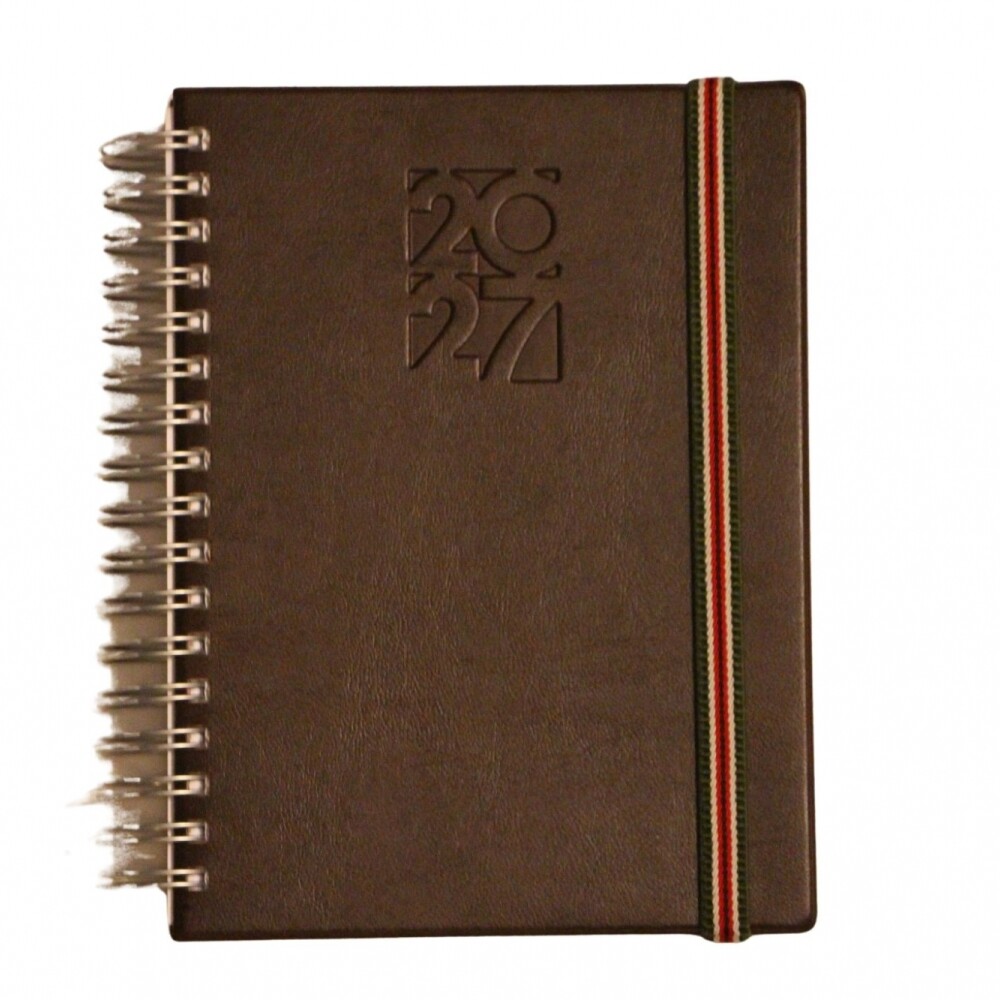 AGENDA ABEZETA 266 GIORNATTA TAPA CON RULO TAPA MARRON OSCURO