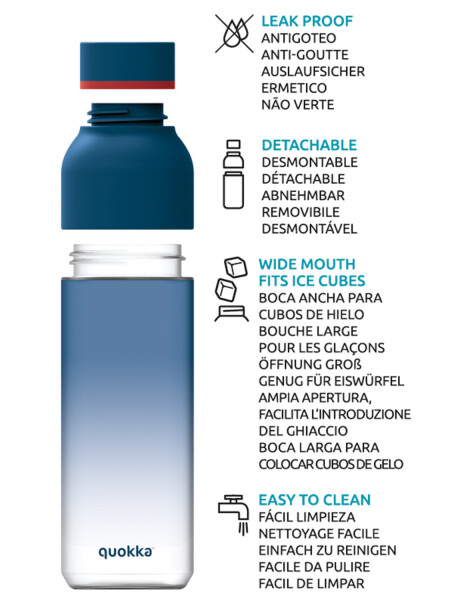 Botella deportiva transparente en tritan Quokka Ice 720ml GEO BLACK