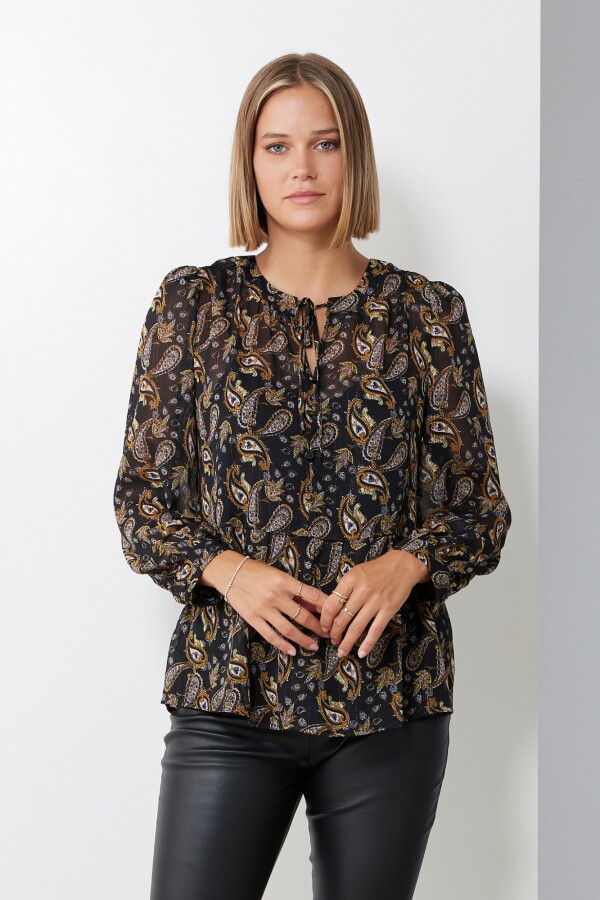 Blusa Gasa NEGRO/MULTI