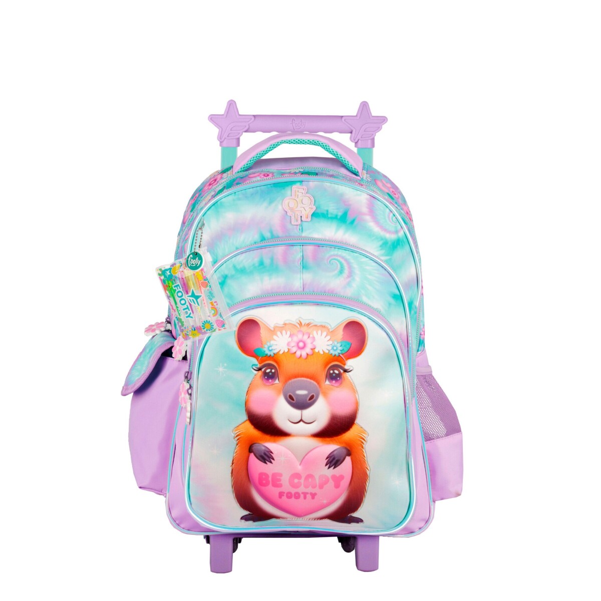 Mochila FOOTY Capibara 18" Con Carro - Lila 