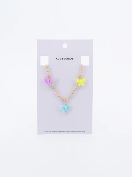 COLLAR MARIPOSAS DORADO