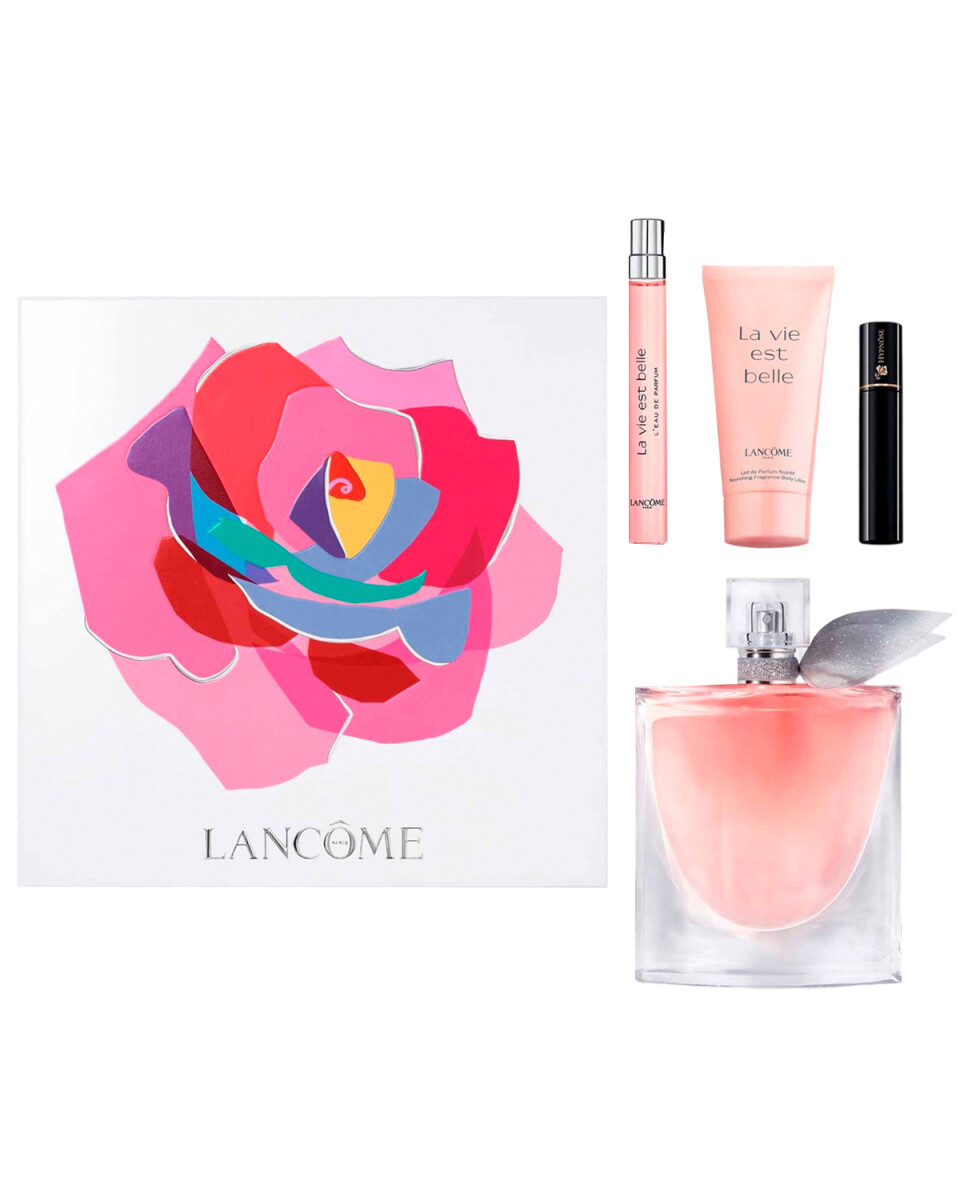 Set Perfume Lancome La Vie Est Belle Edp 100ml + Travel Spray 10ml + Body Lotion + Máscara de Pestañas Original 