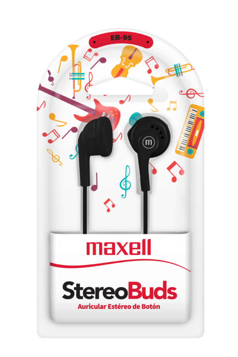 Auriculares Cableados Para Celular Laptops Tablets Maxell EB-95 Negro