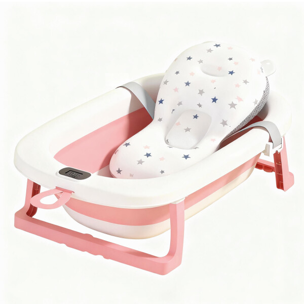 Bañito Plegable Cambiador Baño Con Sensor Temperatura Bañera Bebes Ducha Banito Imback Color Rosa Bañito Plegable Cambiador Baño Con Sensor Temperatura Bañera Bebes Ducha Banito Imback Color Rosa