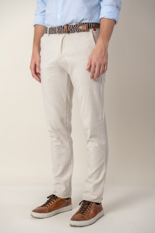 Pantalón de Tencel Slim Fit Hielo