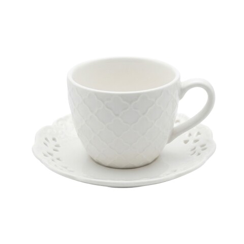 TAZA C/PLATITO CERAMICA BLANCA Unica