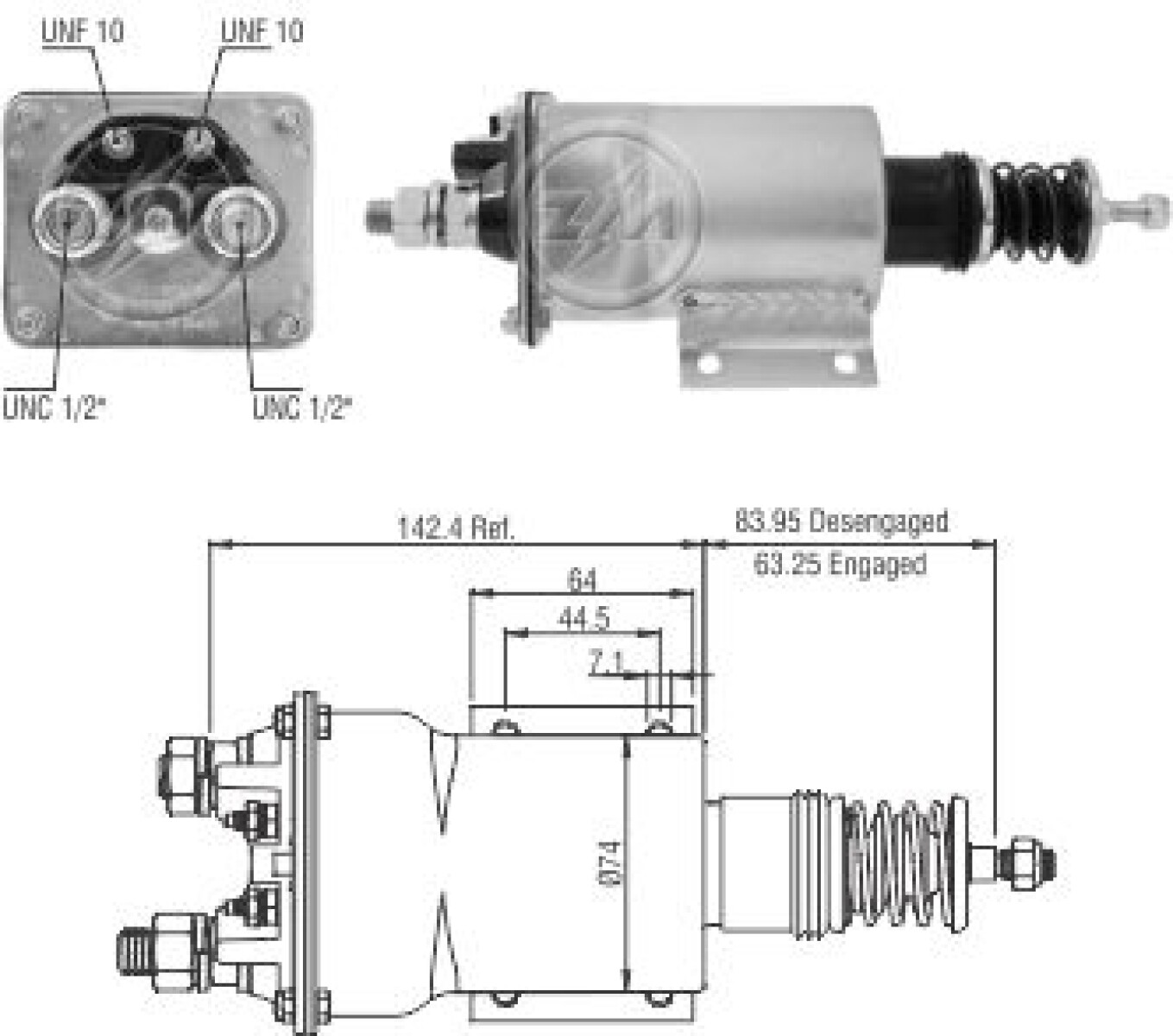 AUTOMATICO DE ARRANQUE - CASE CATERPILLAR D.REMY 24V C/EMBOLO ZM 