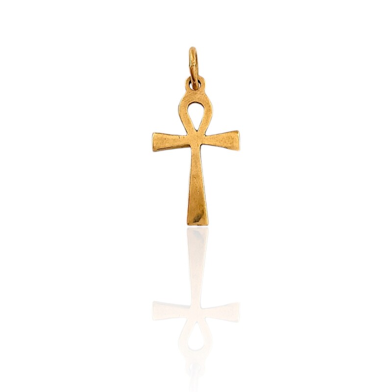Dije Cruz egipcia-Oro bajo-Sin piedra-CP8718 sinpiedra