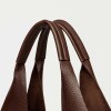 Shopper Amalfi en efecto cuero graneado Chocolate