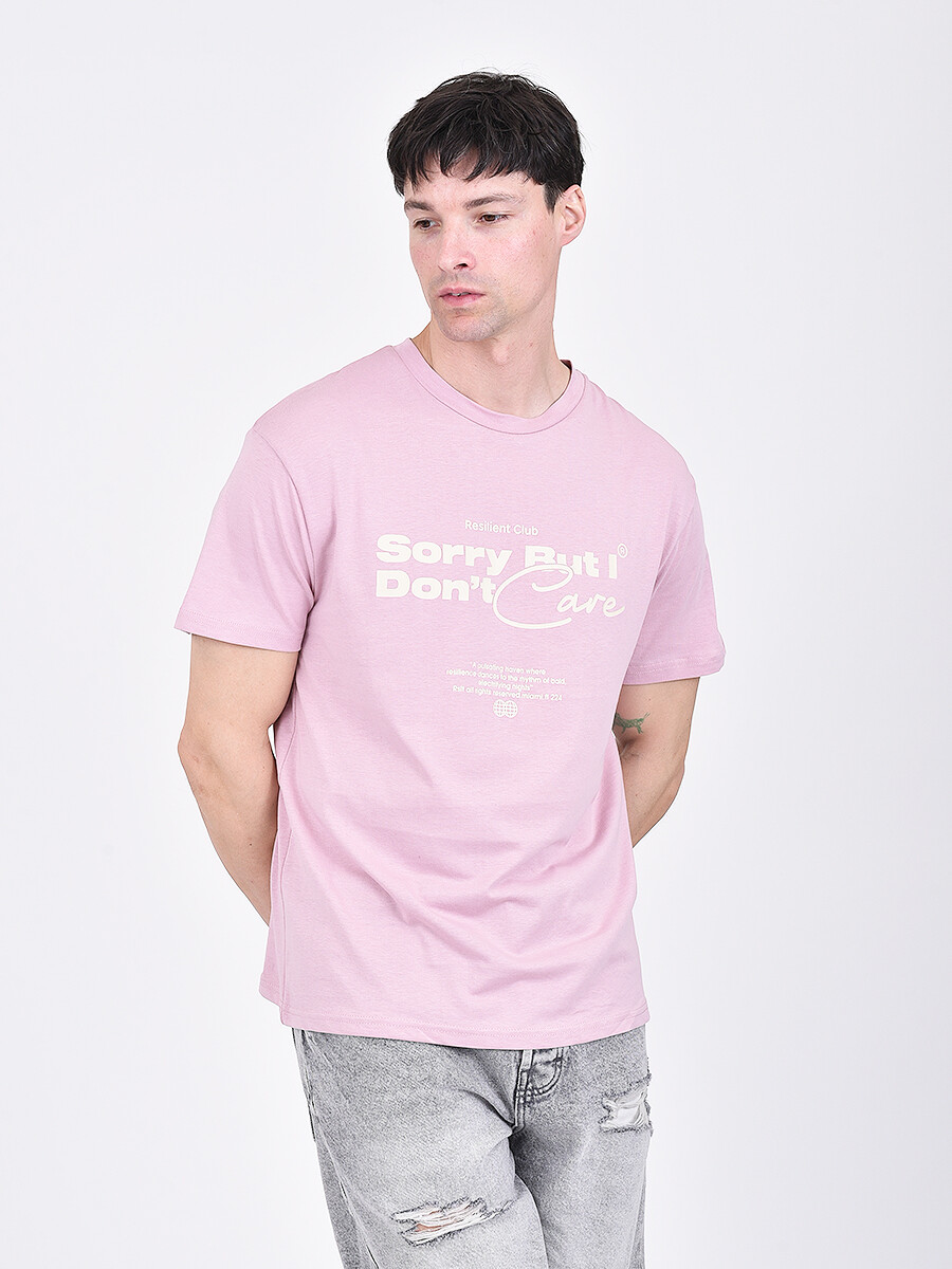 REMERA SORRY - ROSA VIEJO 