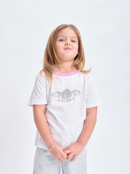 Remera estampa Flor Blanco