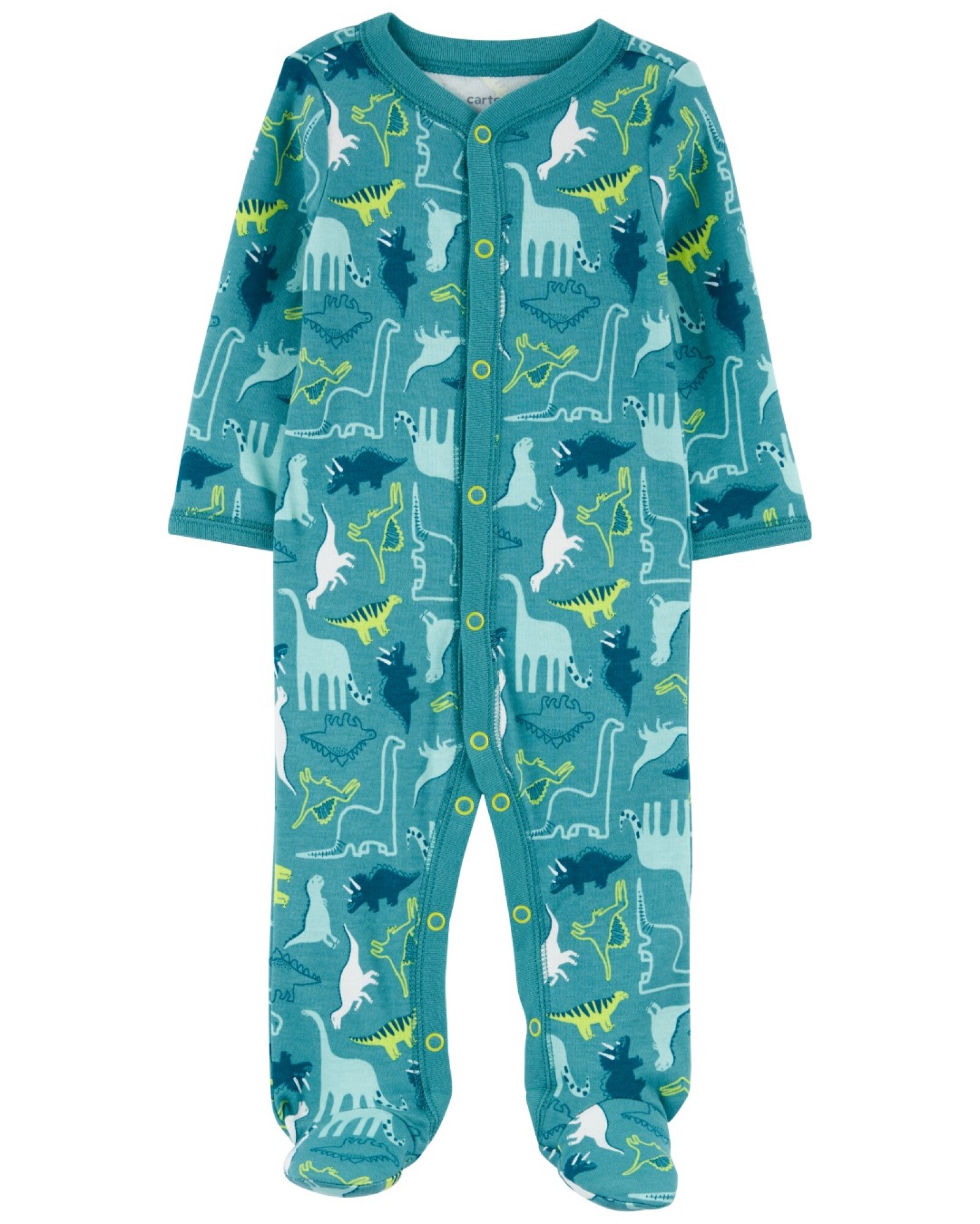 Pijama una pieza de algodón con pie diseño dinosaurios Sin color