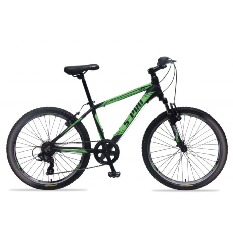 Bicicleta S-pro Mtb Vx R.24 Aluminio C/suspencion Negro/verde