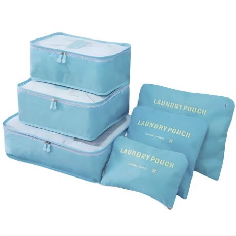 Set de 6 Organizadores de Valija Equipaje para Viaje Azul